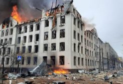 آثار من القصف الروسي على أوكرانيا